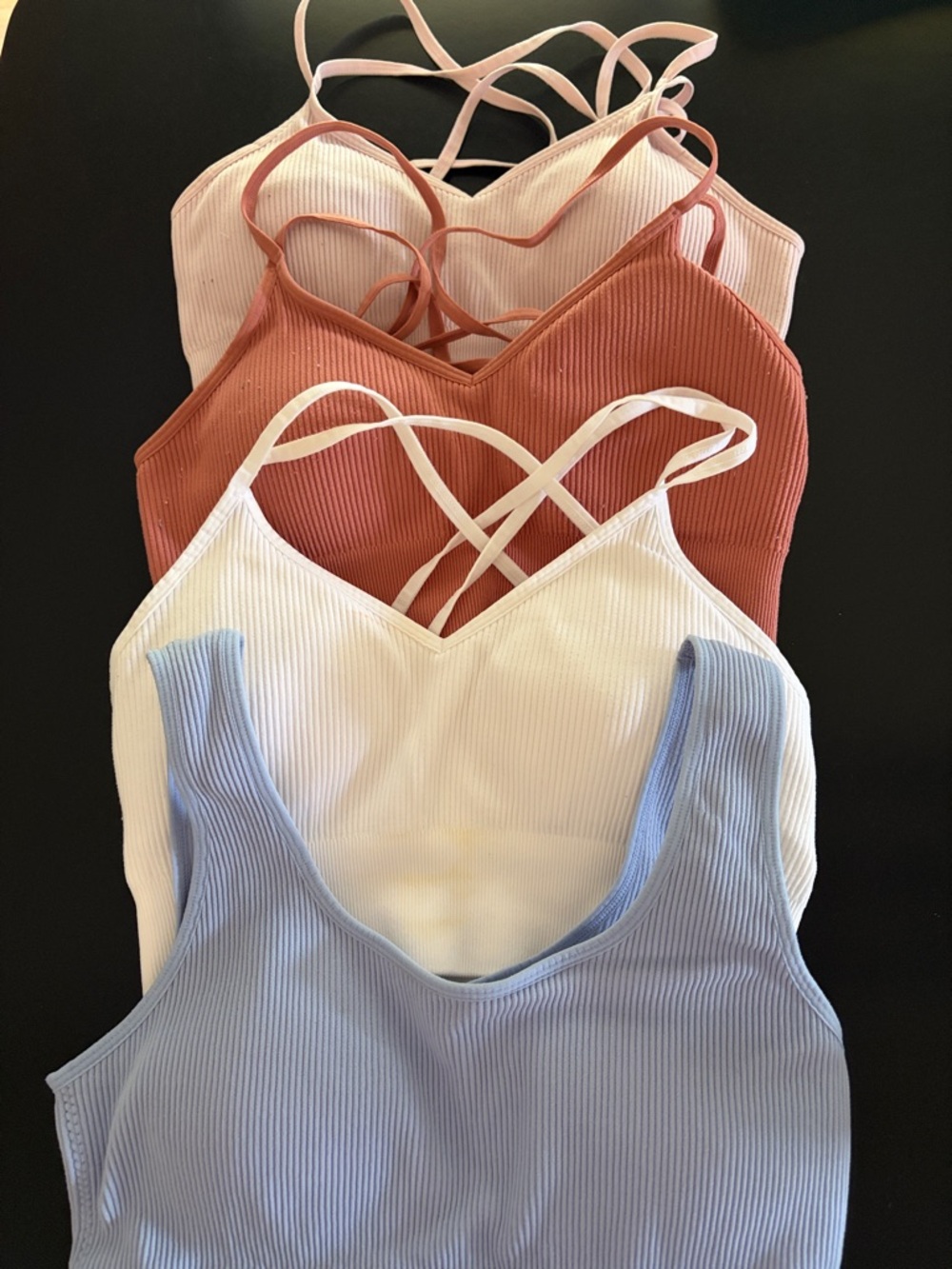 Women’s Ribbed Strappy Bralette Tank/sports bras